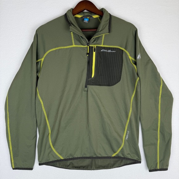 Eddie‎ Bauer First Ascent High Route Grid Fleece 1/2-Zip Mock Neck Mens Medium - Picture 1 of 12